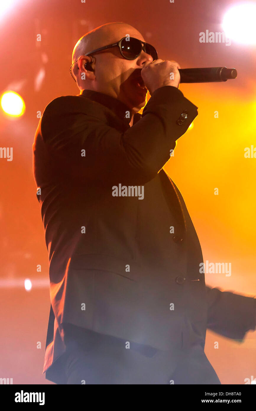 Pitbull performing on stage at the Ricoh Coliseum Toronto, Canada 28.