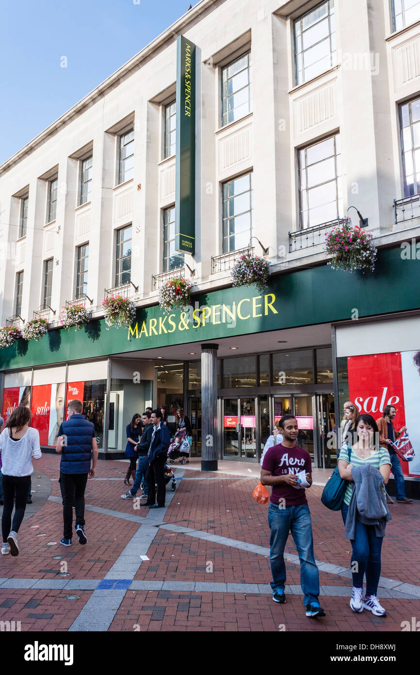 Marks and Spencer storefront in Reading, Berkshire, England, GB, UK. Stock Photo