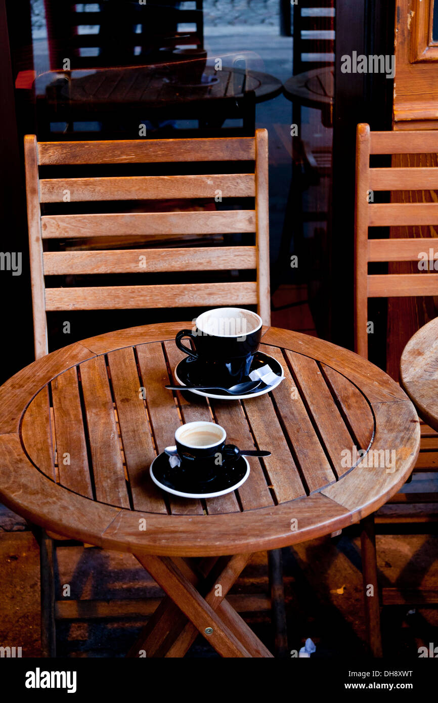 Typical Bistro Tables in Paris, France Stock Photo Alamy