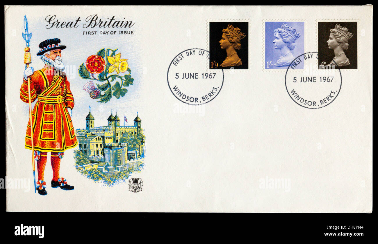 1967 Great Britain First Day Cover postmarked at Windsor. Stock Photo