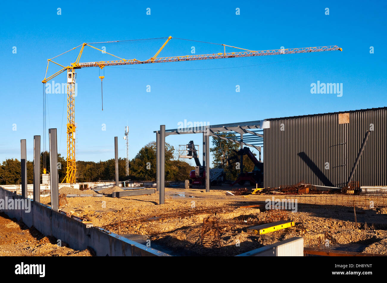 New works on commercial building site - France. Stock Photo