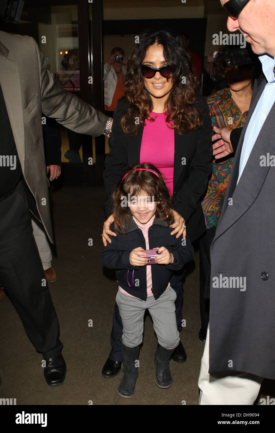 Salma Hayek and her daughter Valentina Pinault arrive at LAX Airport(00)