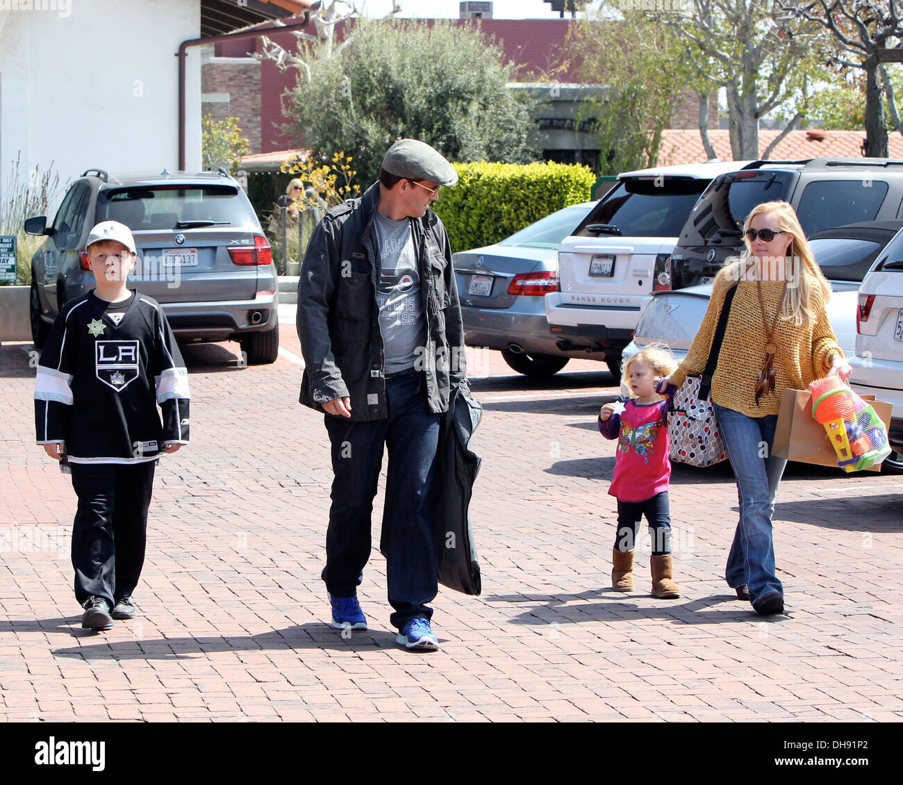 David Boreanaz and his family arrive at John Varvatos clothing store in Malibu Los Angeles California 24.03.12 Stock Photo Alamy