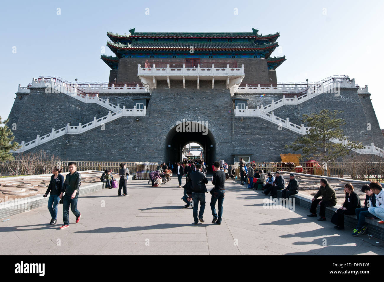 Arrow Tower (Jian Lou) located in south part of Tiananmen Square in Beijing, China Stock Photo