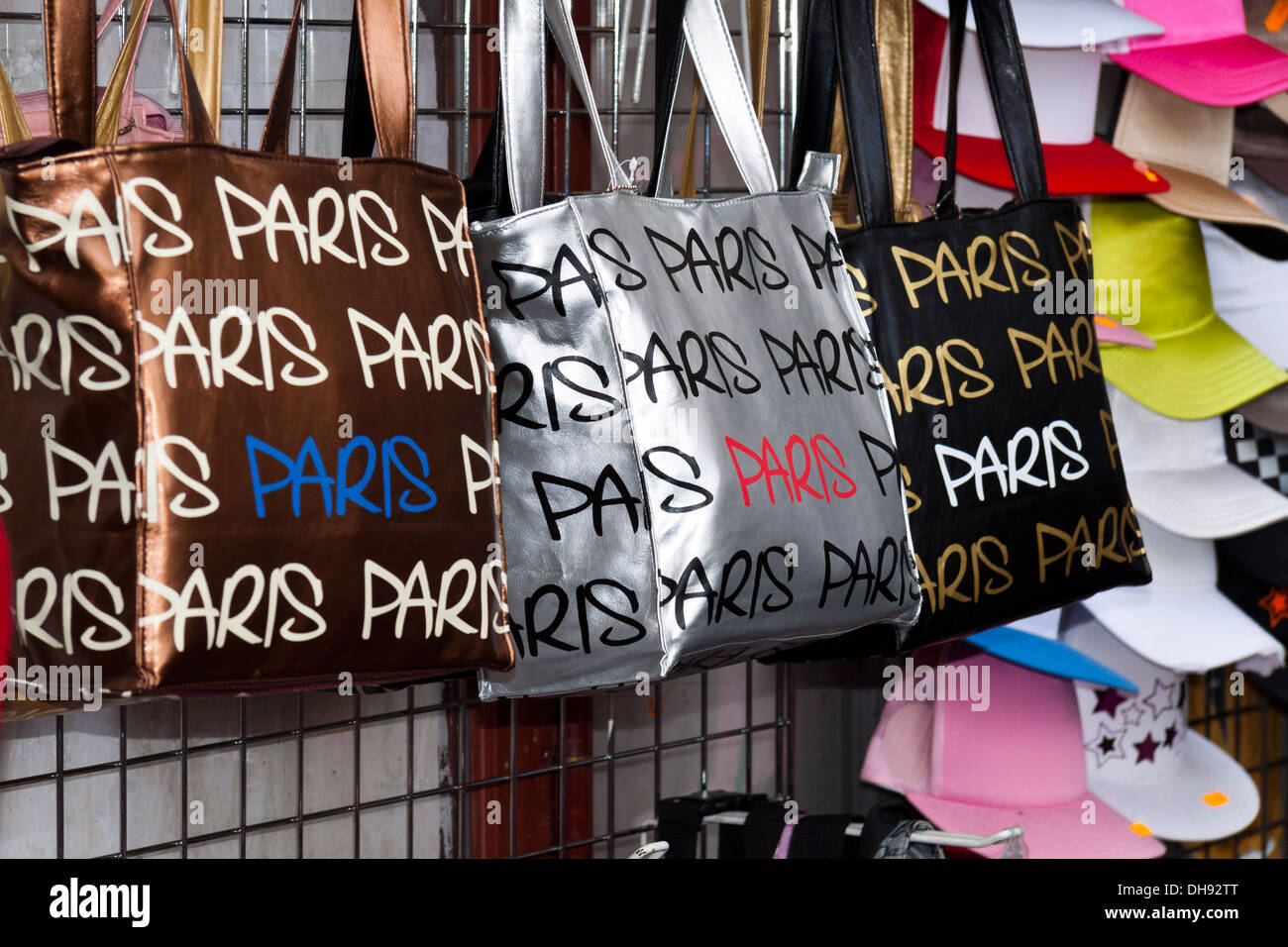 Sale of Bags in Paris, France Stock Photo