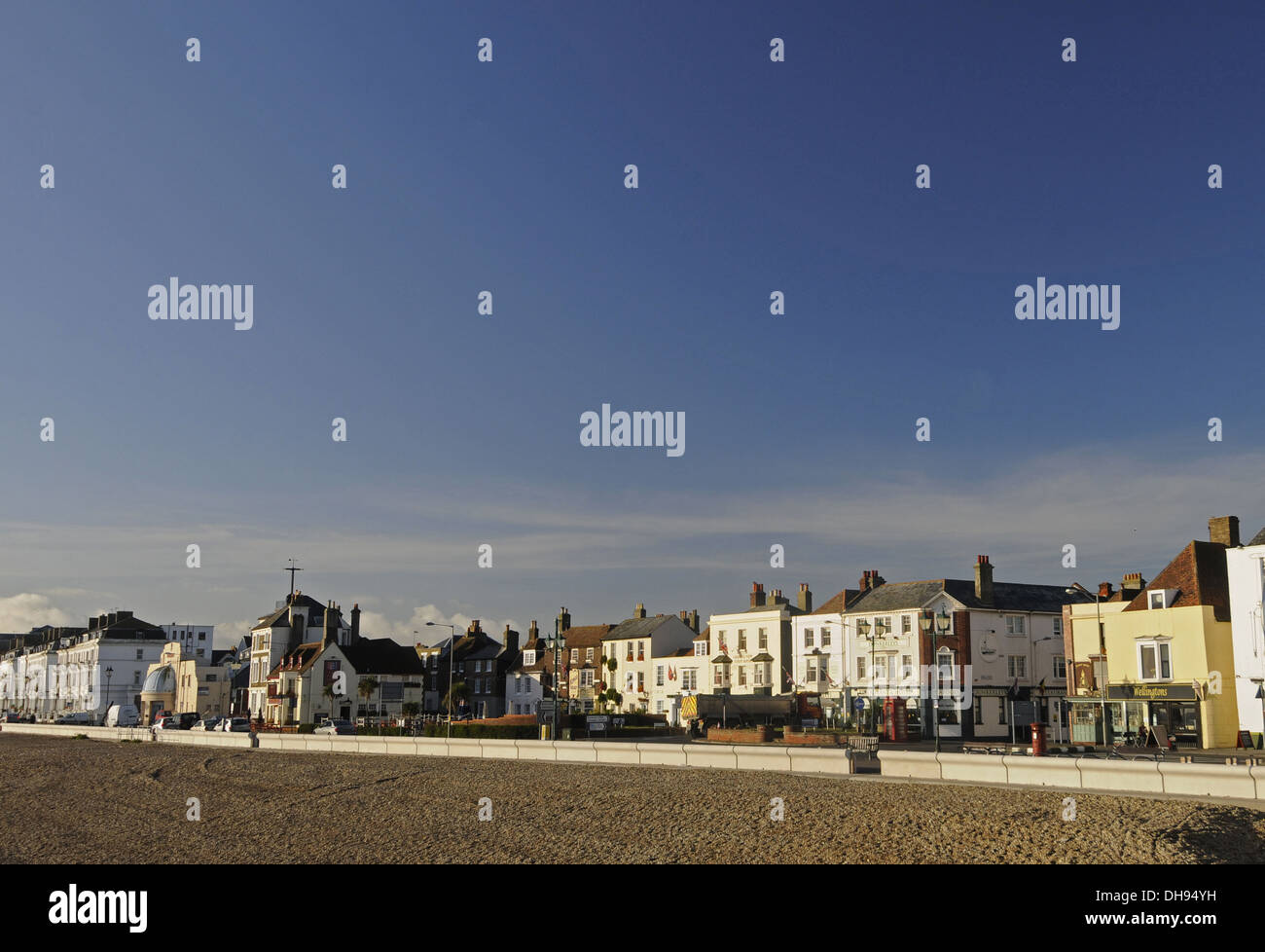 View over beach and town Deal Kent England Stock Photo