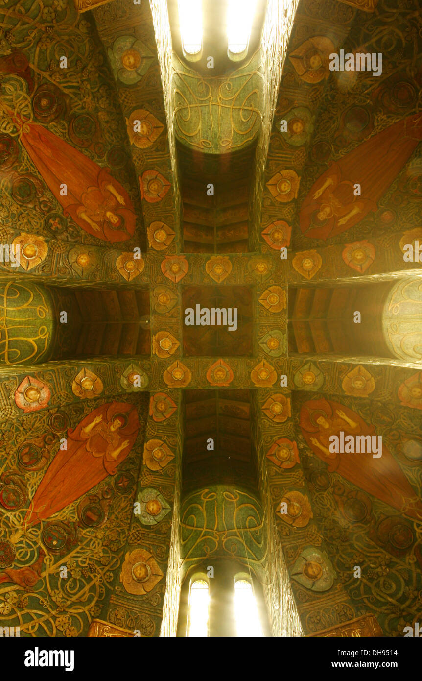The ceiling inside the Watts Mortuary Chapel in the village of Compton near Guildford, Surrey Stock Photo