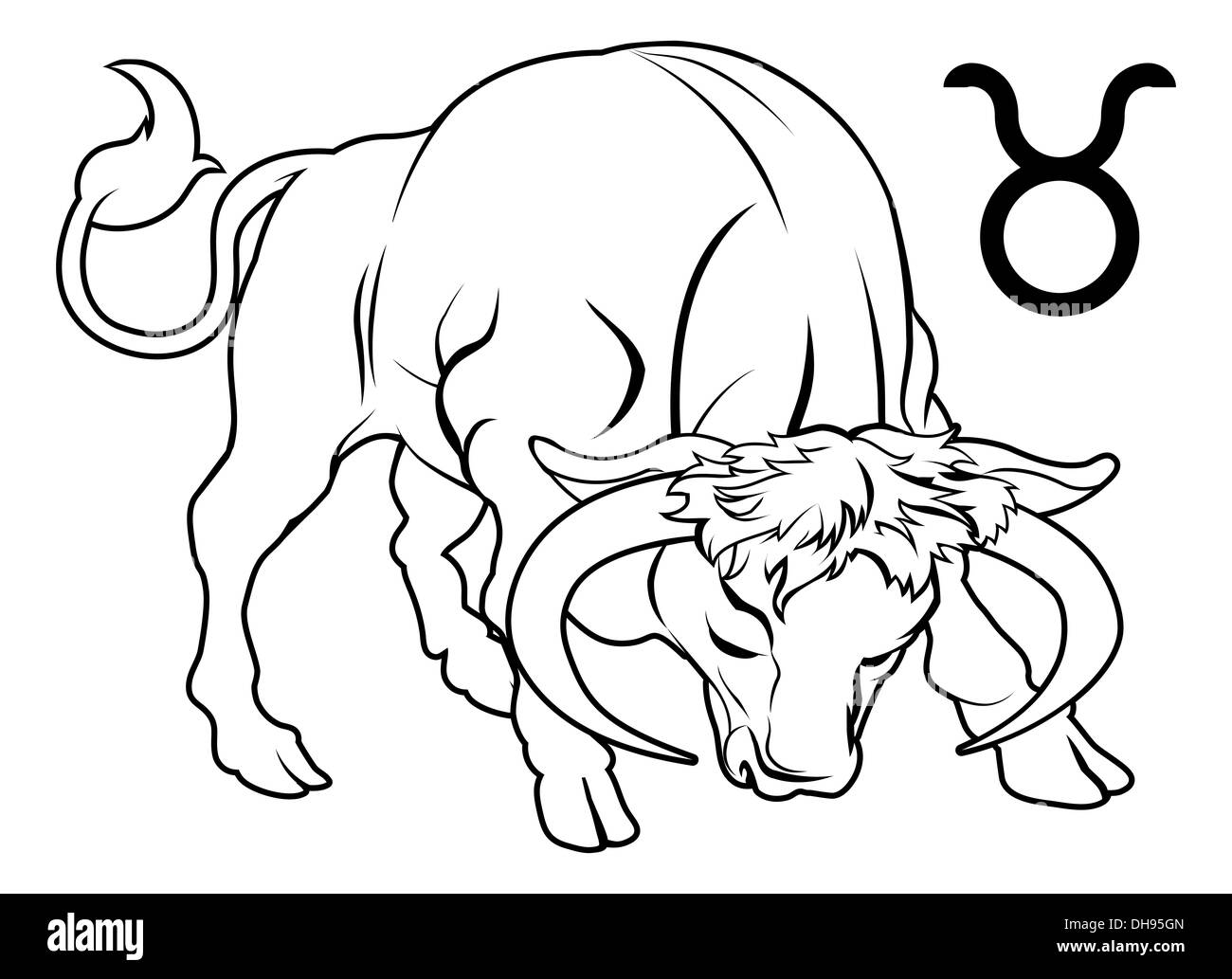 Illustration of Taurus the bull zodiac horoscope astrology sign Stock Photo