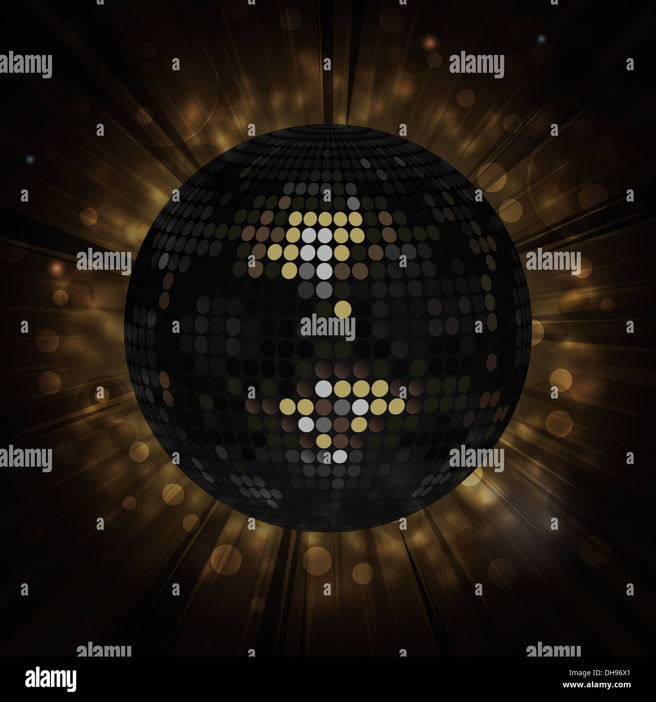 Sparkling Black Disco Ball Background Stock Photo Alamy