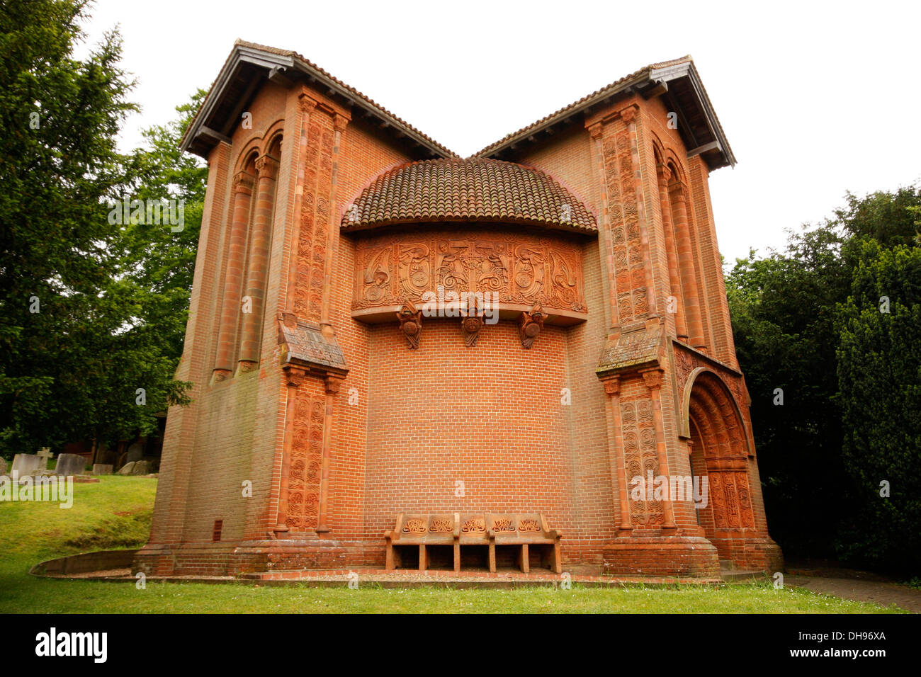 The Watts Mortuary Chapel (locally known as Watts Cemetery Chapel) in the village of Compton near Guildford, Surrey Stock Photo