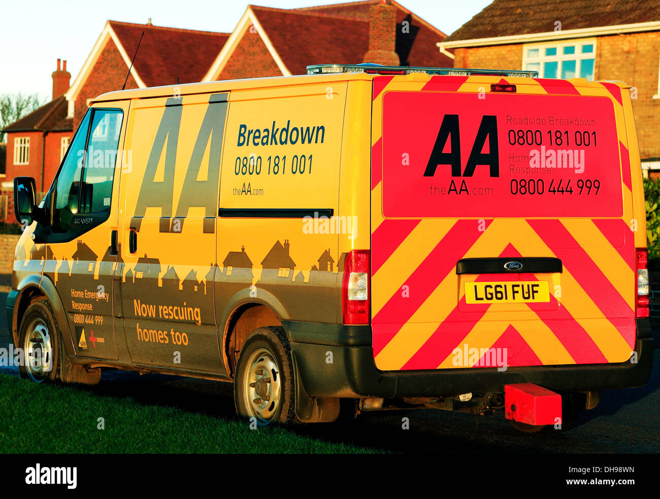 AA Breakdown vehicle England UK, home emergency vehicles roadside Stock Photo