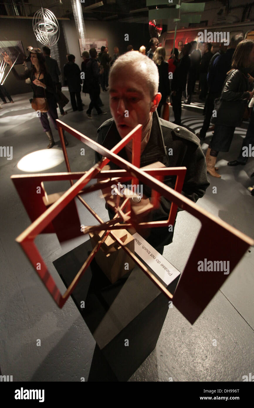 Ivan Black puts the exhibition: 'Vanishing Point: A shift in perspective' on display at Hotel Elephant, London, UK. Stock Photo