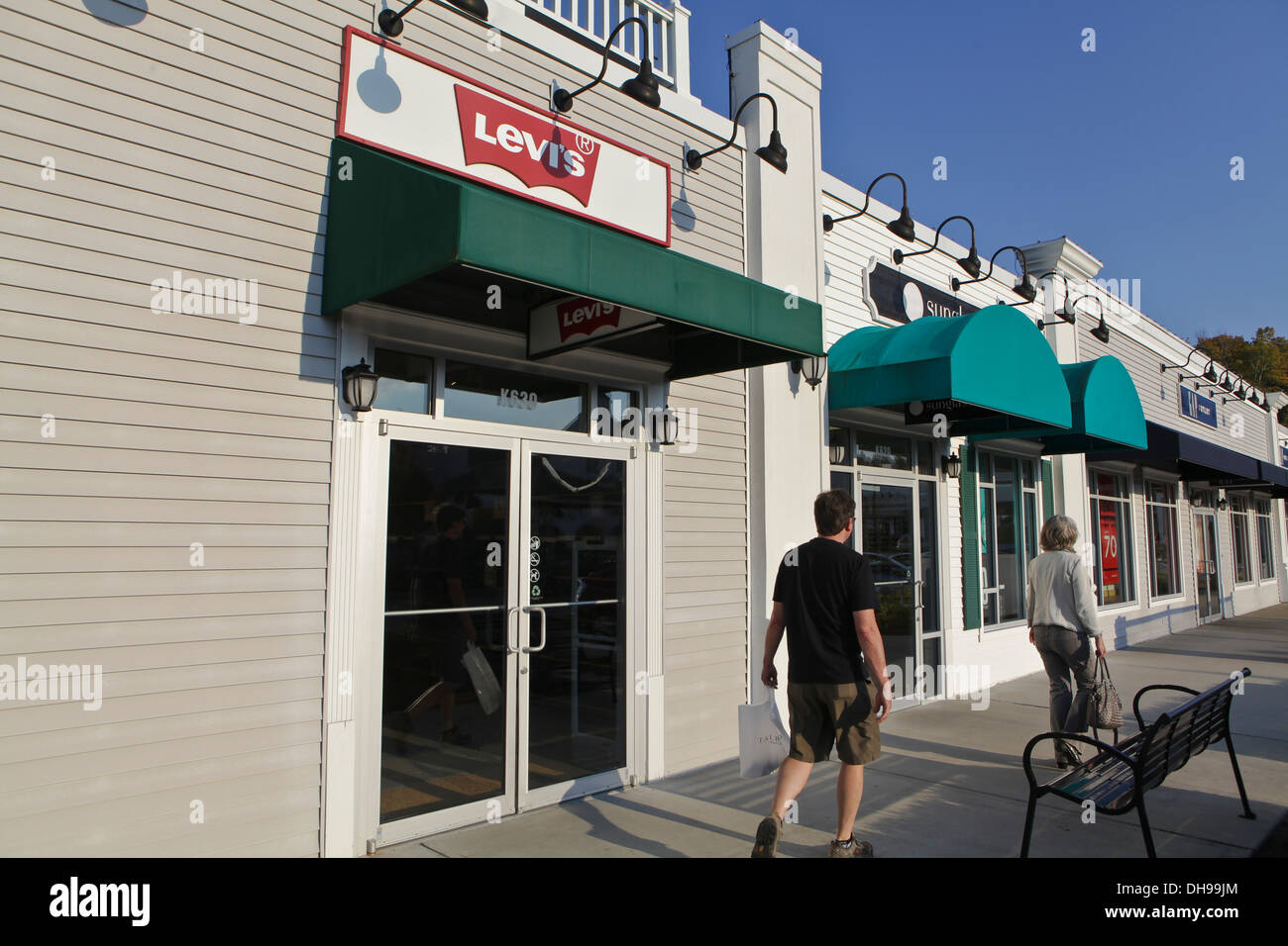 A Levi's Outlet store is pictured at Lee Premium Outlets in Lee (MA) Stock Photo