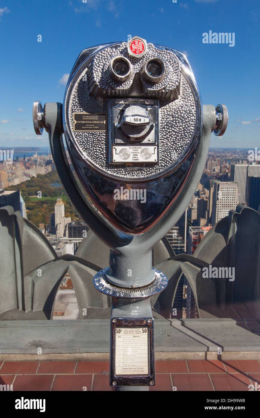 View from the Top of the Rock looking over Central Park, Rockefeller Center observation deck, New York City, NYC, USA, U.S.A Stock Photo