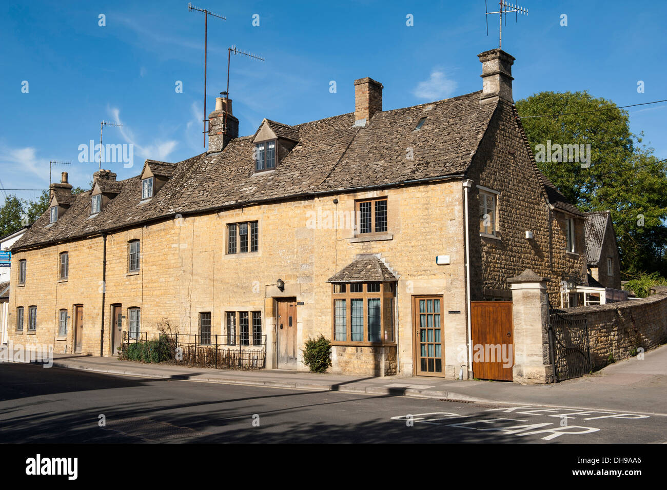 Typical Cotswold stone houses Bourton on the Water England Stock Photo