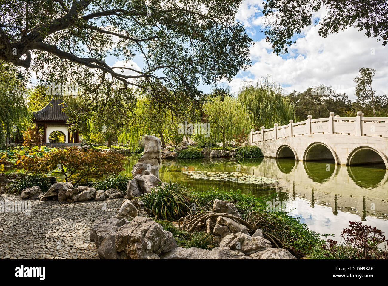 Beautiful Chinese Garden at the Huntington Library. Stock Photo