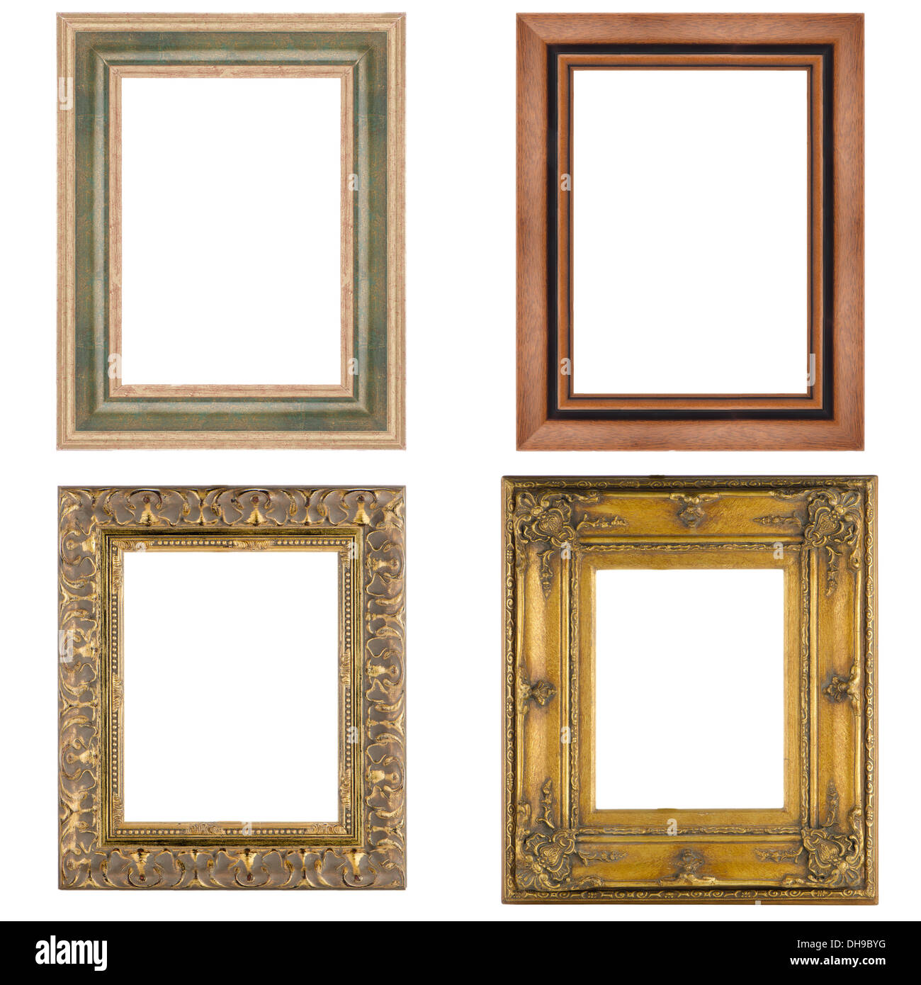 Four picture frames isolated on white background Stock Photo - Alamy