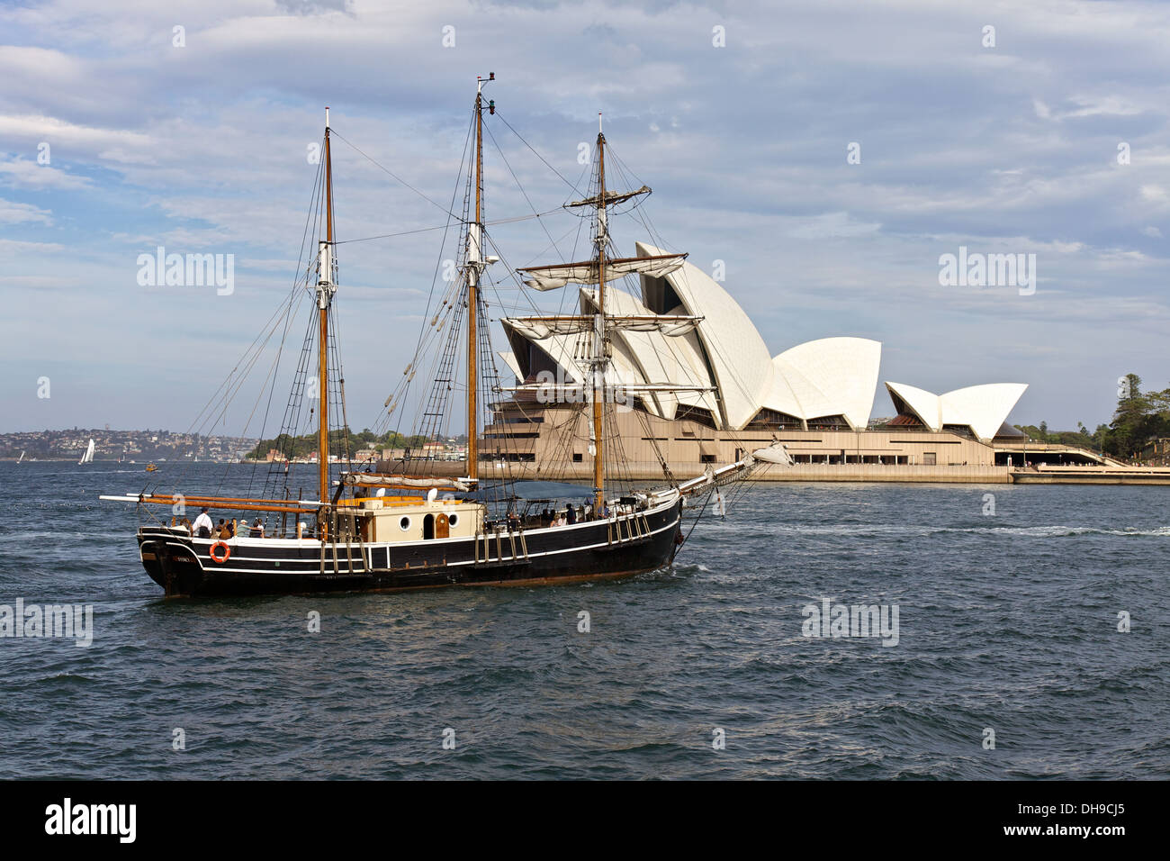 Sydney Clipper Ship with the Sydney Opera House in the background Stock Photo