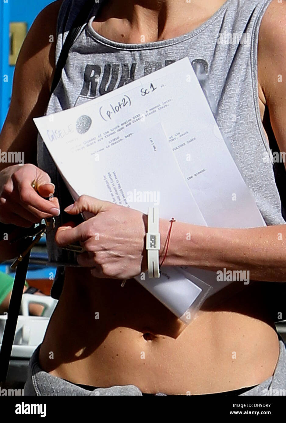 Sarah Harding walking in Primrose Hill carrying a script for a film ...