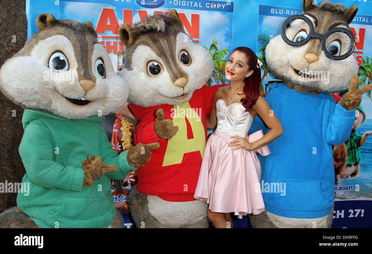 Ariana Grande Twentieth Century Fox Home Entertainment's "Alvin And  Chipmunks: Chipwrecked" Blu-ray and DVD Release Party held Stock Photo -  Alamy