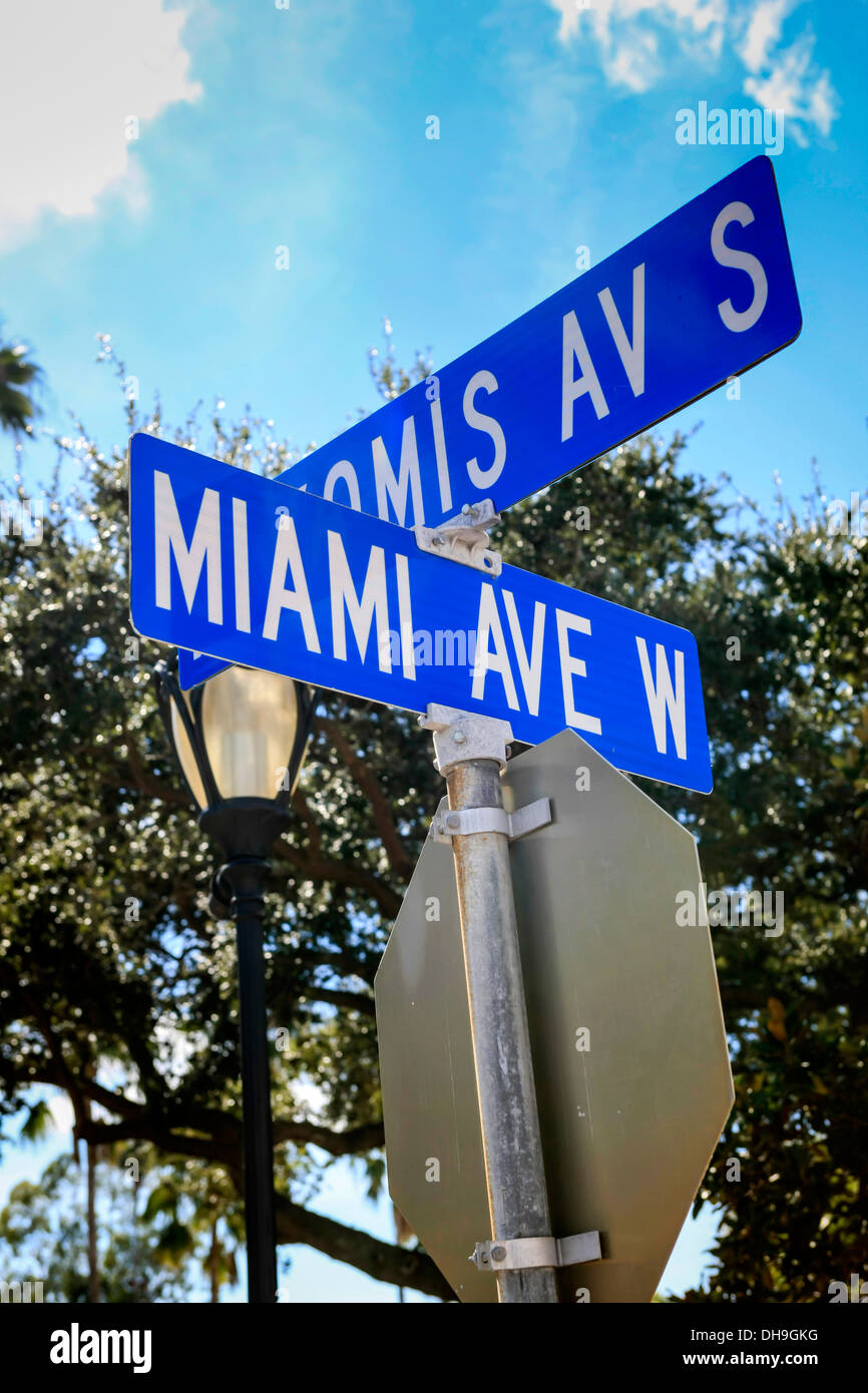 Miami Ave Street Sign Stock Photo Alamy
