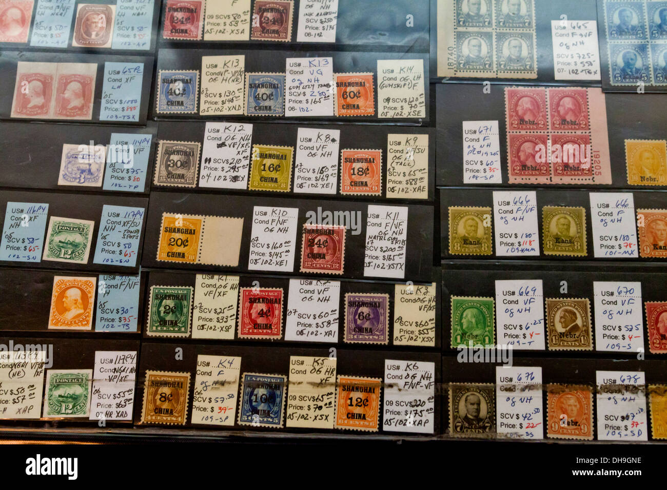 Stamp dealer collection Stock Photo Alamy