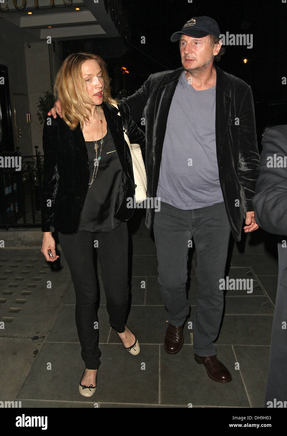 liam-neeson-and-freya-st-johnston-leaving-scotts-restaurant-london