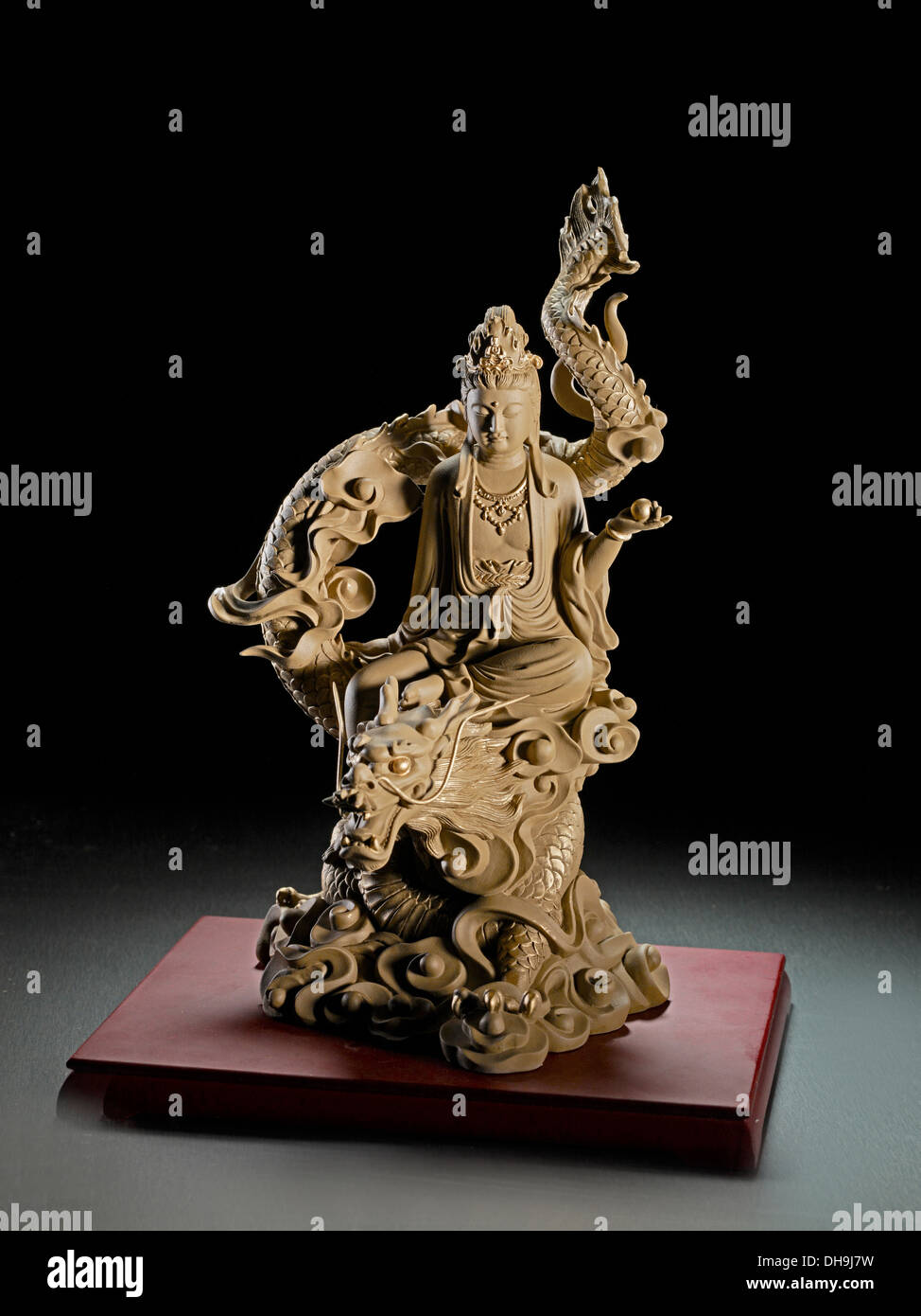 Statue of Kwan Yin Riding the Dragon Stock Photo Alamy