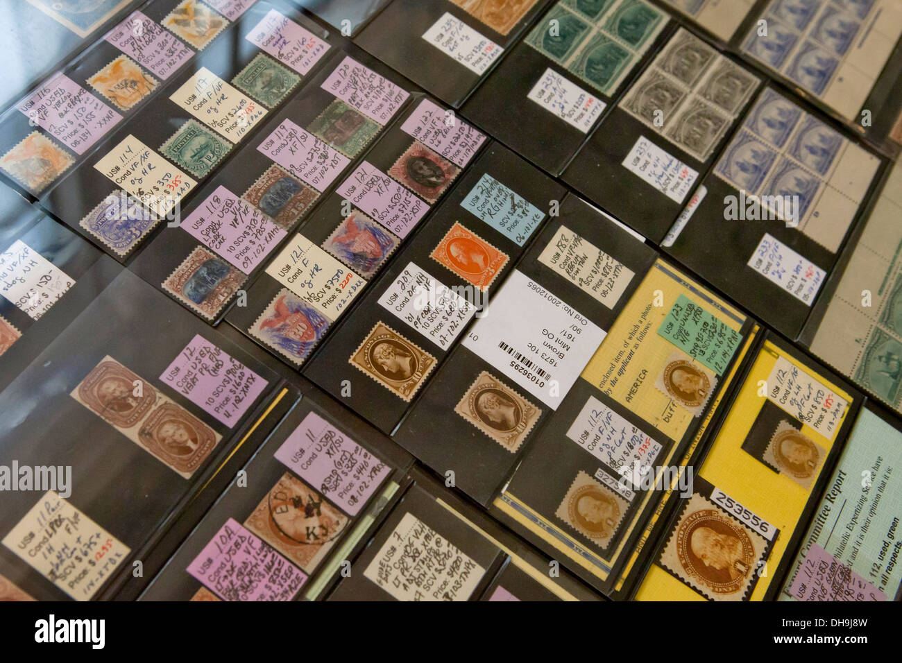 Stamp dealer collection Stock Photo