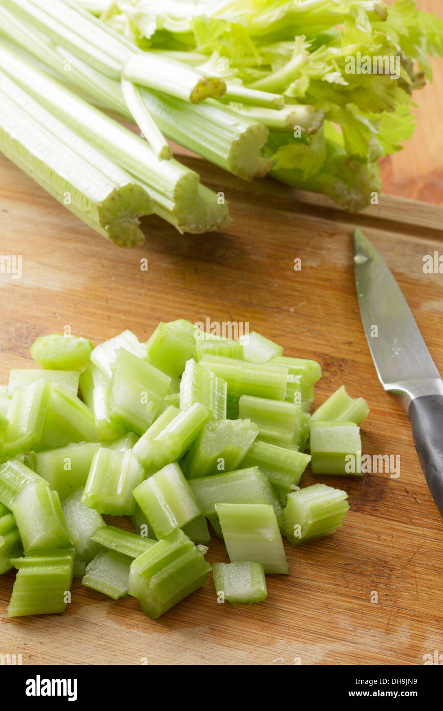 chopped celery Stock Photo