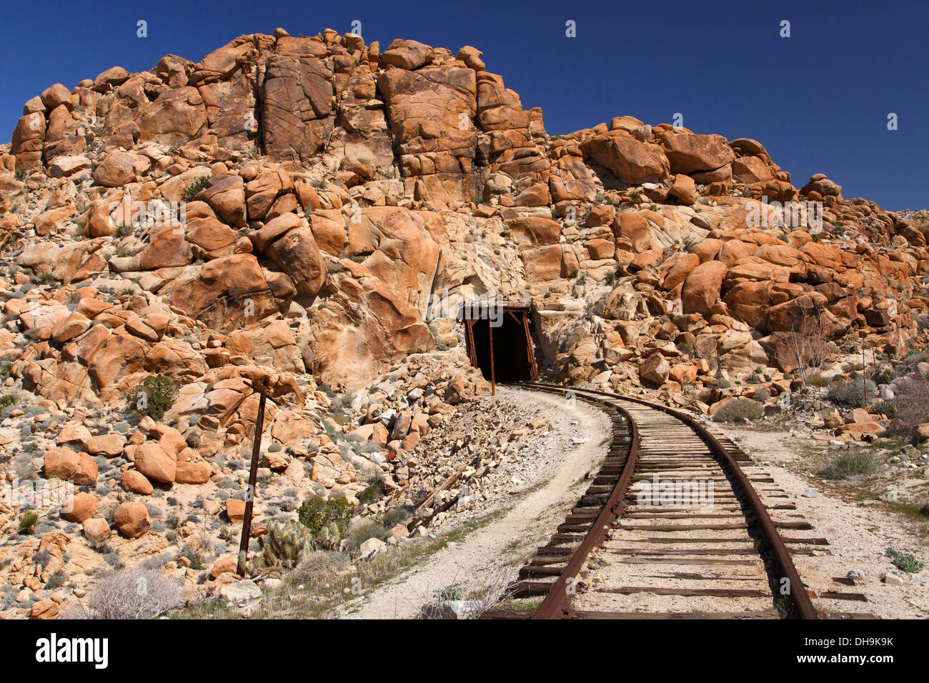 Carrizo Gorge Railroad Track, Anza-Borrego Desert State Park, California. Stock Photo