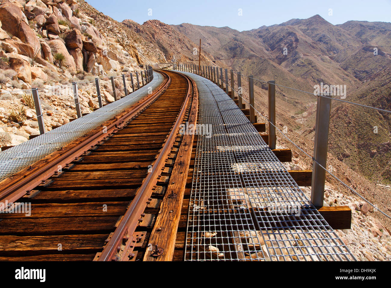 Carrizo Gorge Railroad Track, Anza-Borrego Desert State Park, California. Stock Photo