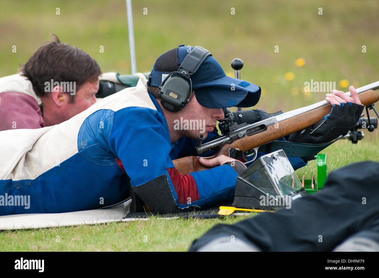 Target rife shooting at Bisley National Shooting Centre Ranges Stock