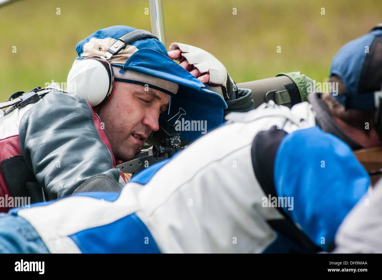 Target rife shooting at Bisley National Shooting Centre Ranges Stock