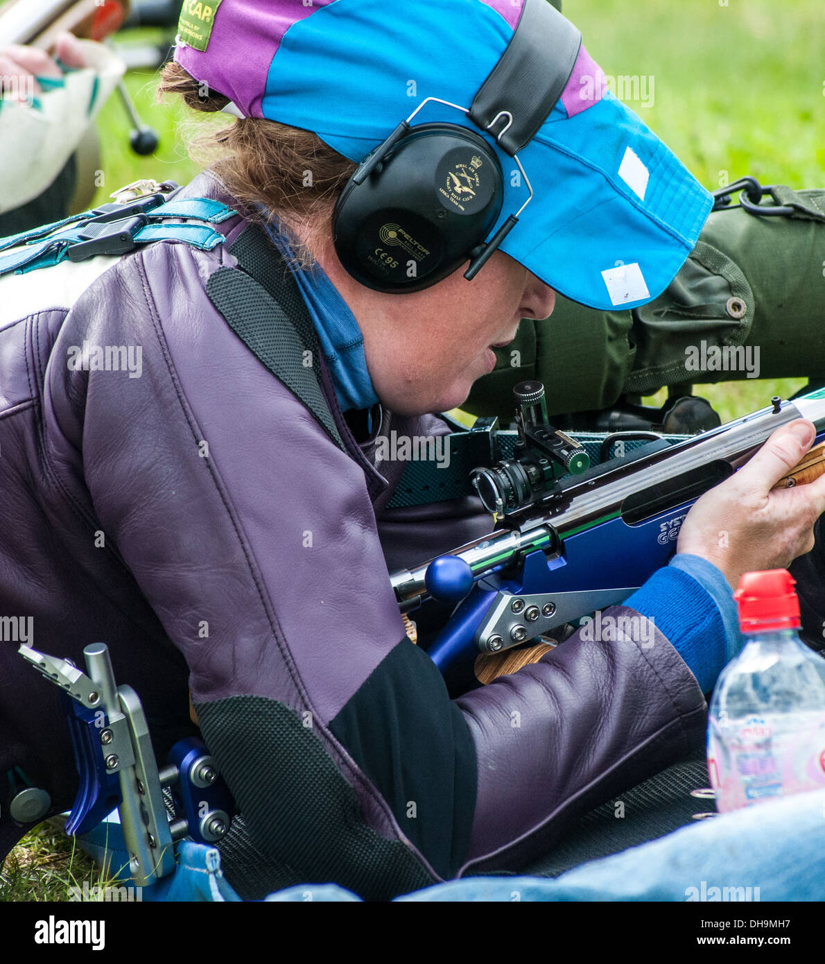 Target rife shooting at Bisley National Shooting Centre Ranges Stock