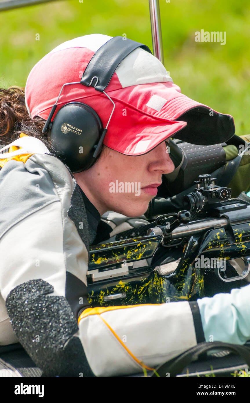 Target rife shooting at Bisley National Shooting Centre Ranges Stock