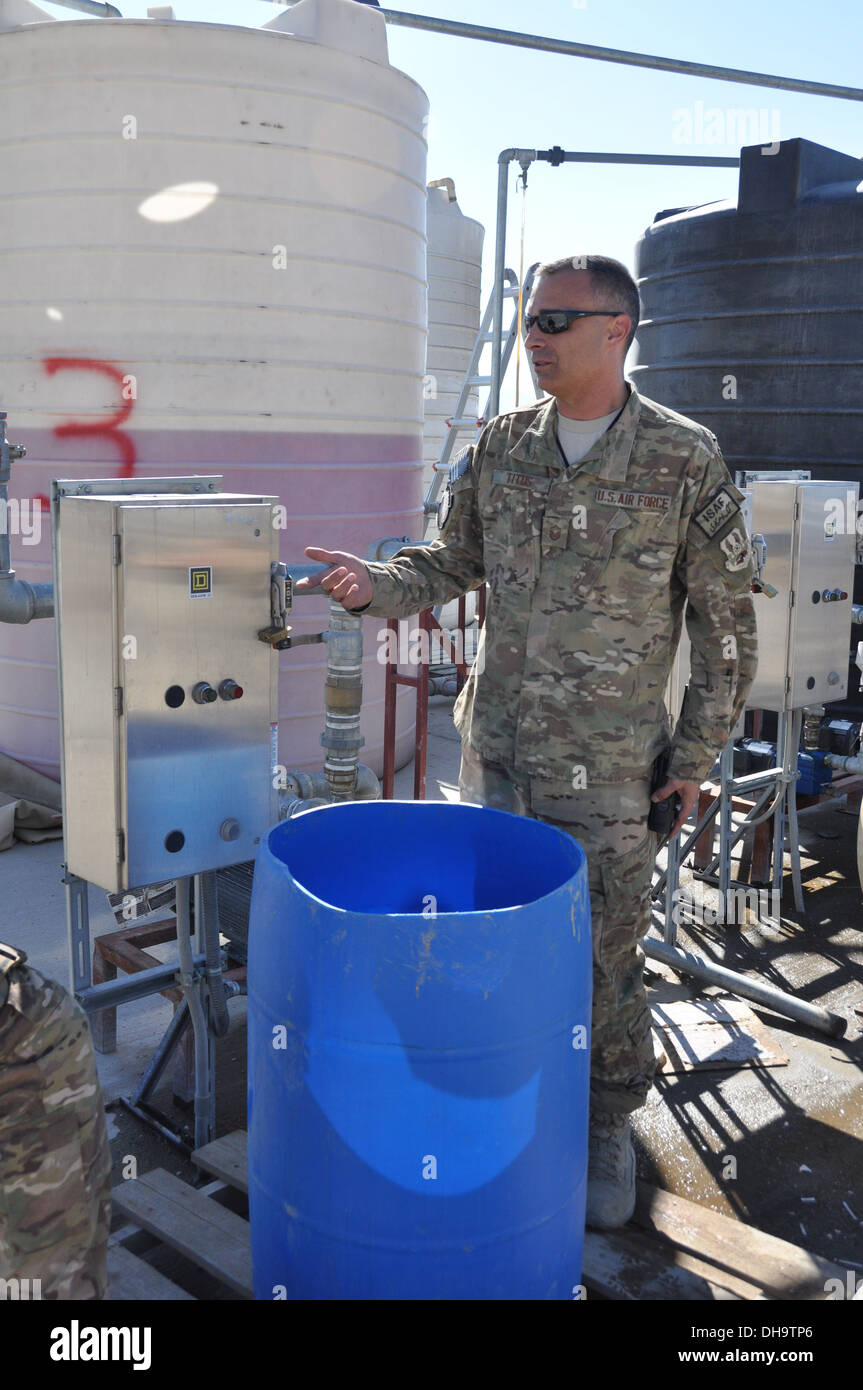 Master Sgt. Paul Titus, 455th Expeditionary Aircraft Maintenance Squadron production superintendent, a native of Denver, Colo., Stock Photo