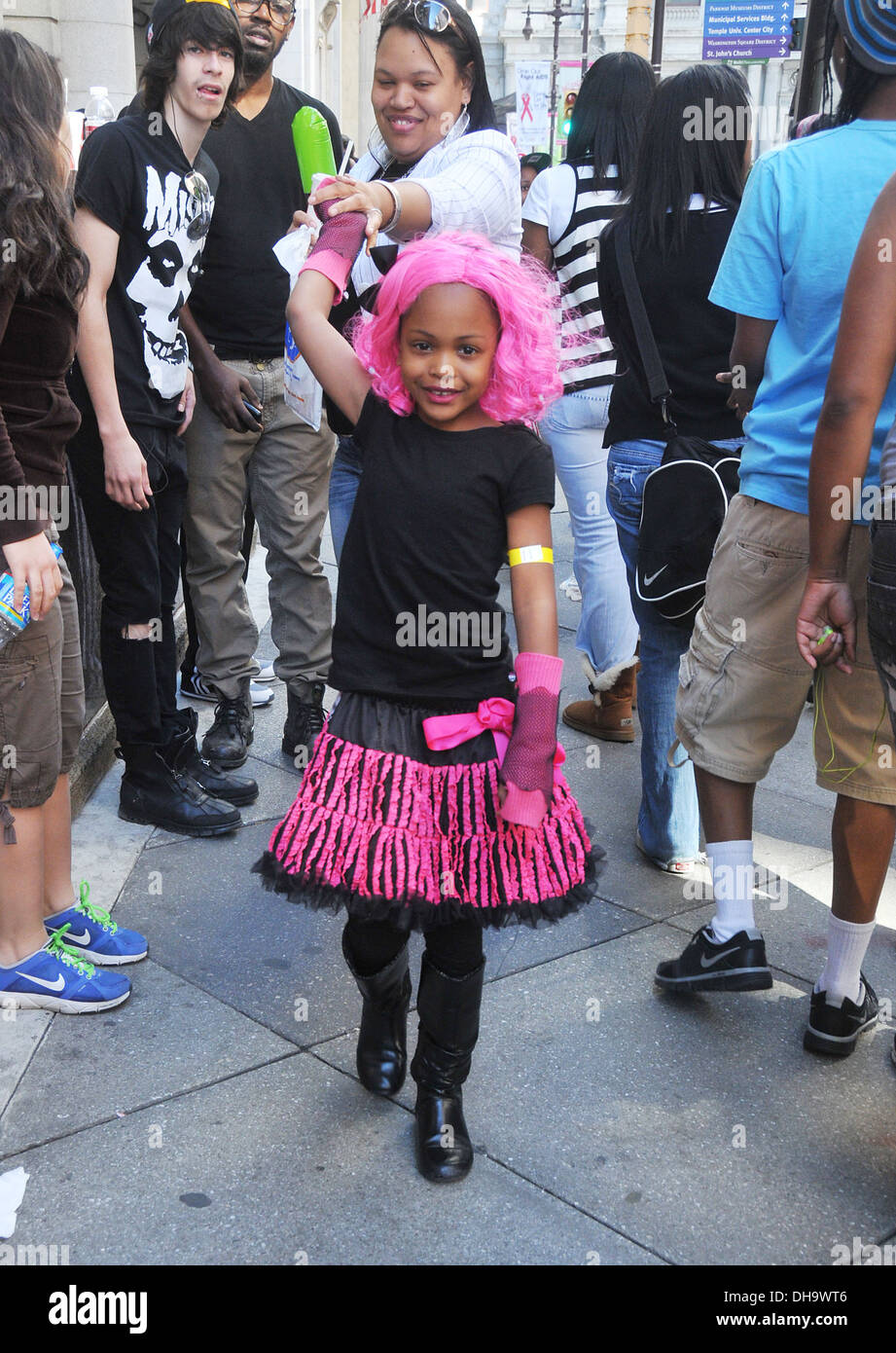 A young Nicki Minaj fan attends a album signing for ‘Pink Friday 