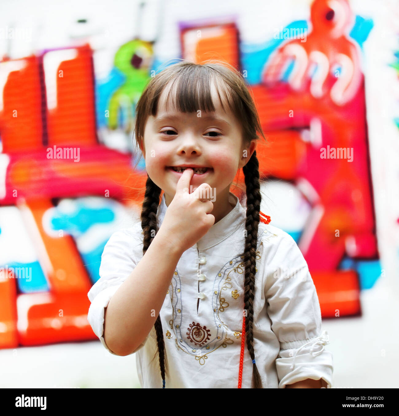 Portrait of beautiful young girl on the playground Stock Photo - Alamy