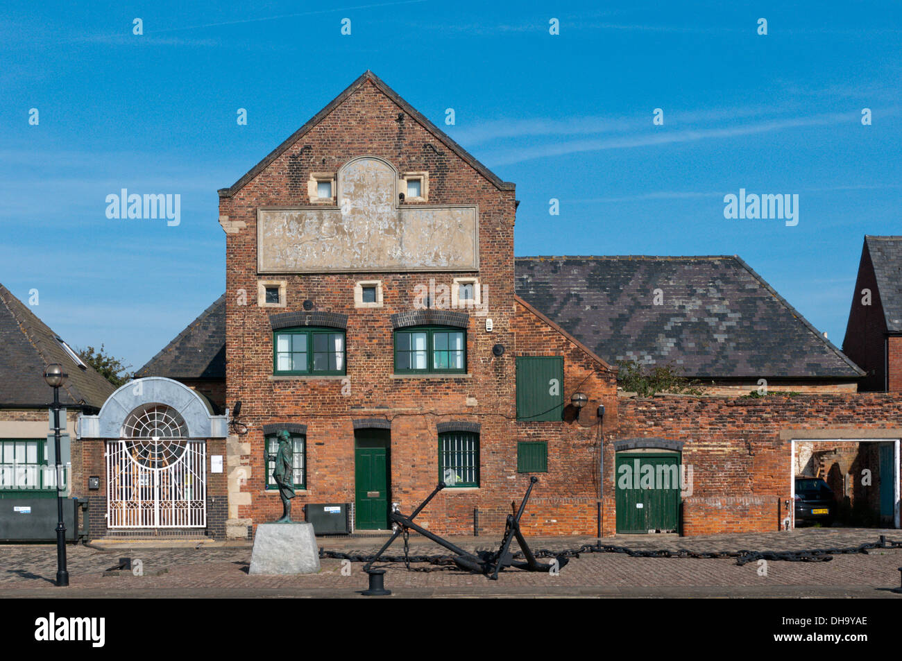 An old warehouse on the Purfleet Quay, King's Lynn, now the offices of Norfolk & Suffolk Probation Trust. Stock Photo