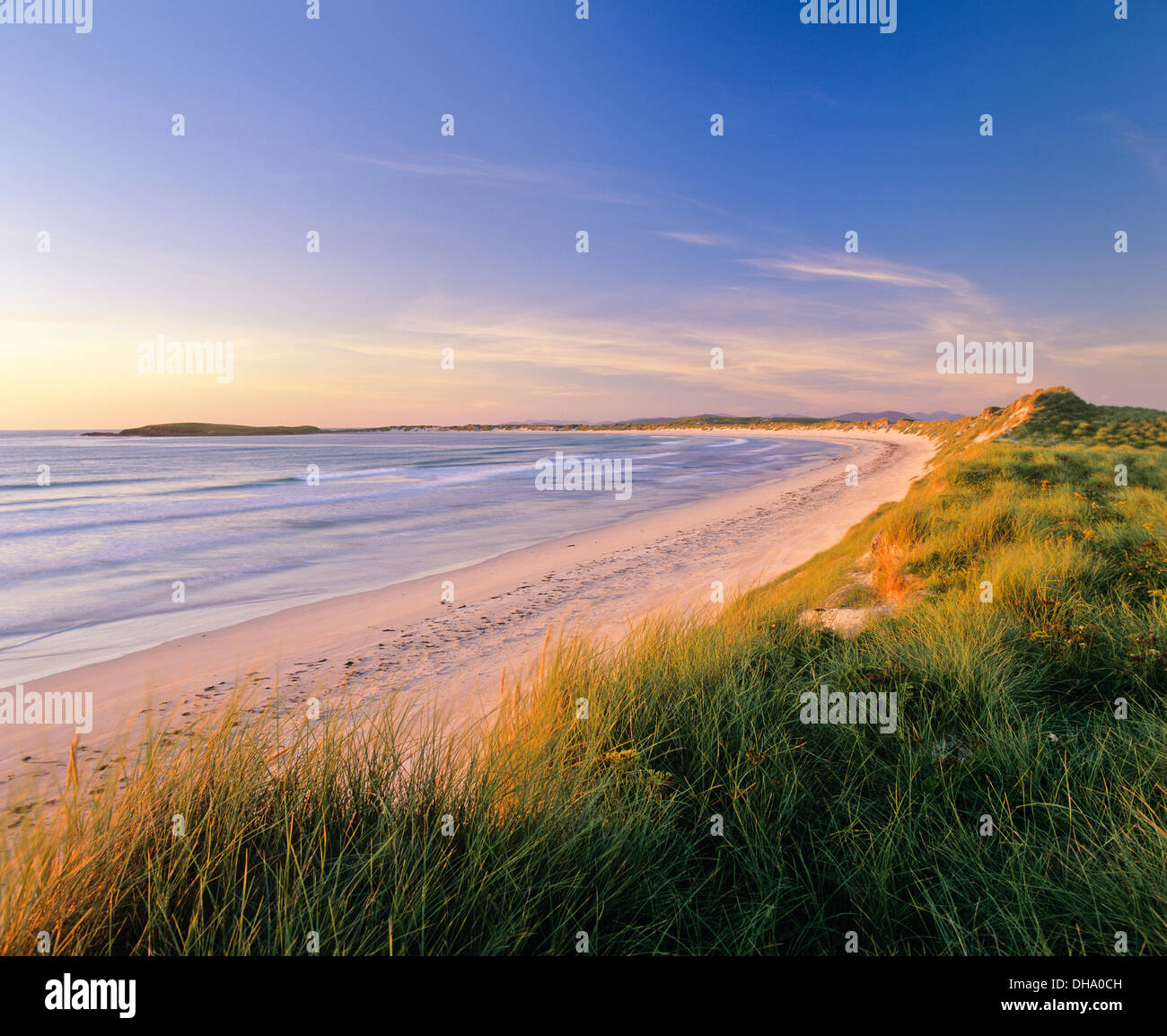 Machair Leathann and Traigh Ear, North Uist, Outer Hebrides, Scotland, UK Stock Photo