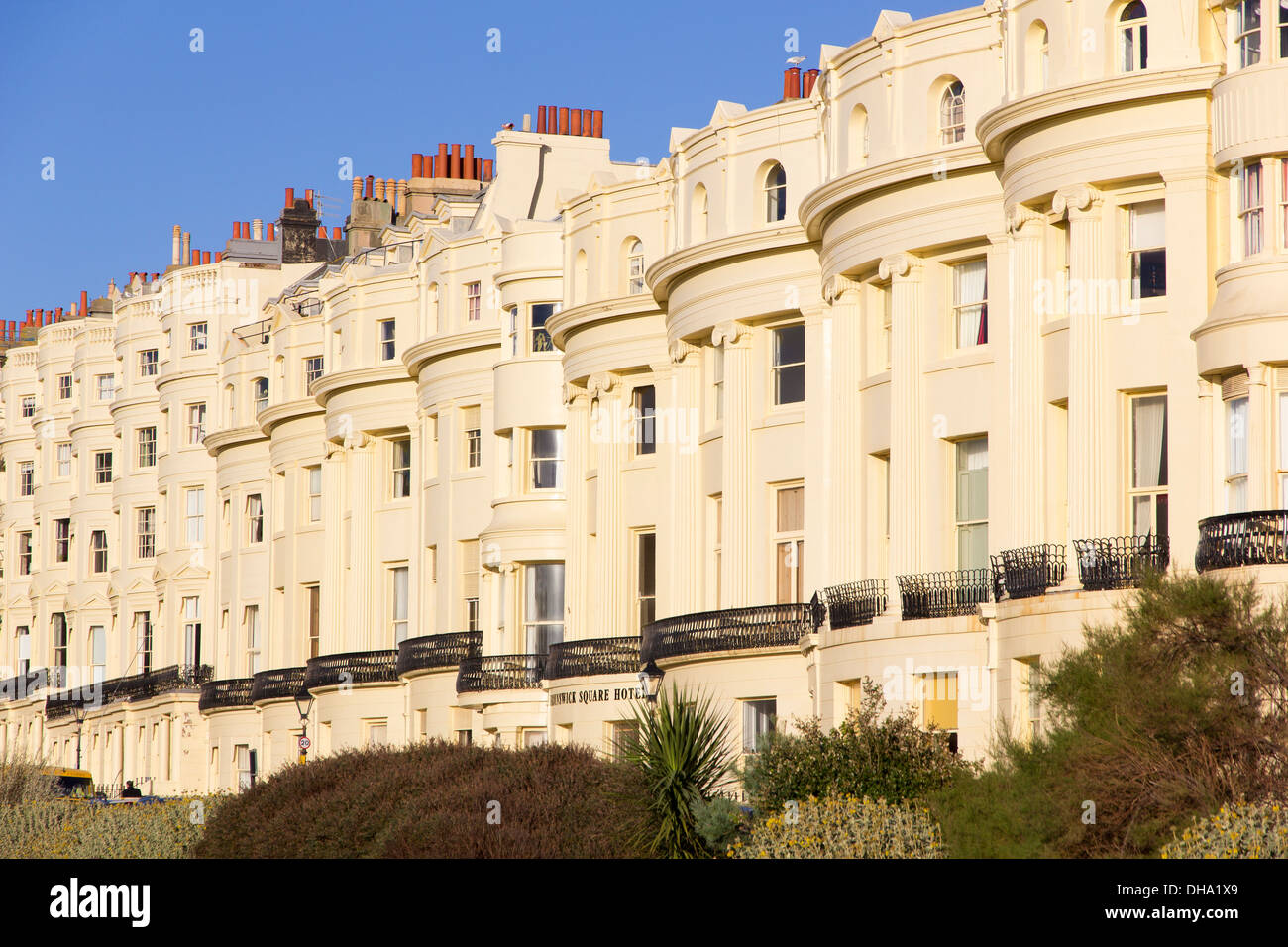 Hove, East Sussex, UK - 4 Nov 2013: the terraced mansions of Brunswick Square, Brighton & Hove Stock Photo