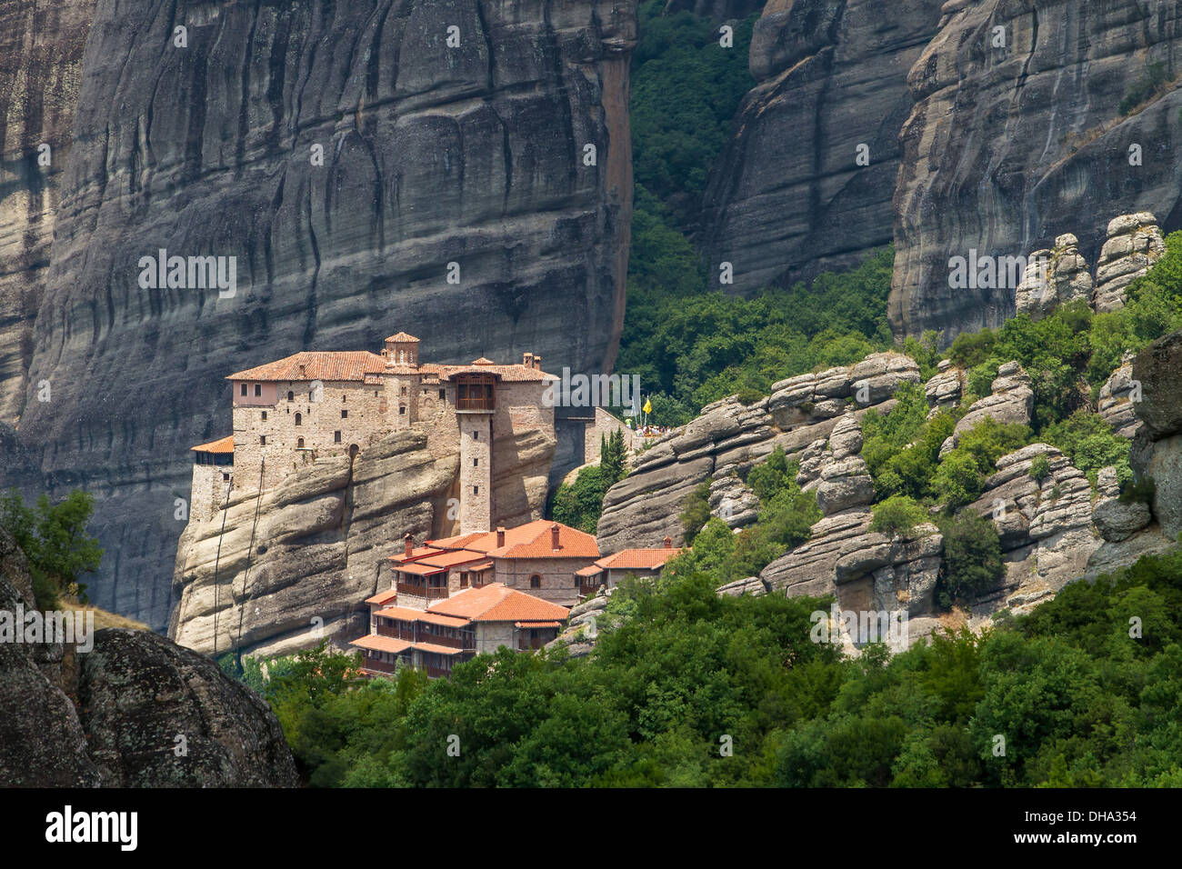 The Holy Monastery of Rousanou (St. Barbara) at Meteora, Trikala region in Greece Stock Photo