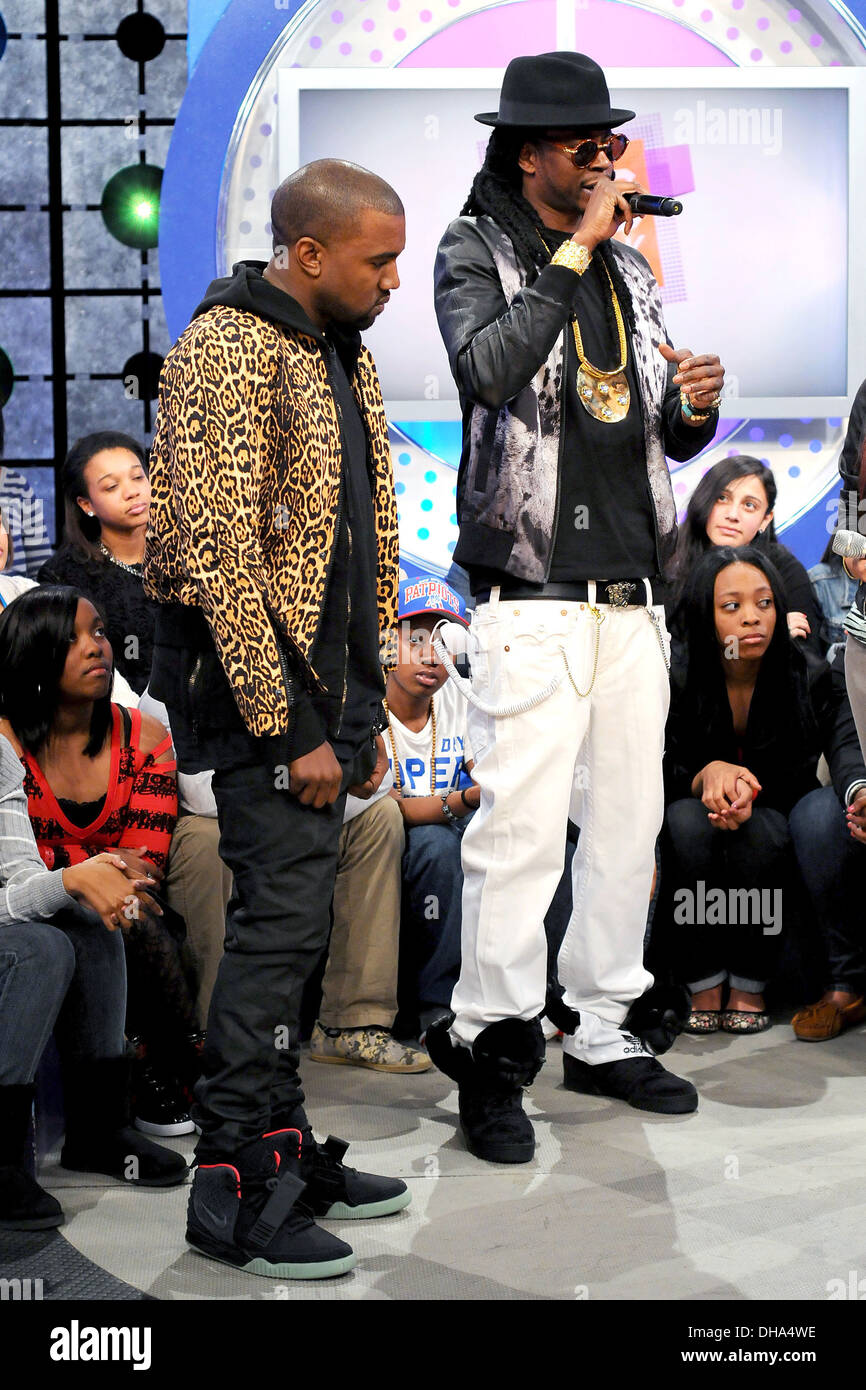 Kanye West appearing on BET's '106 and Park'. New York City, USA - 09.04.12  Stock Photo - Alamy