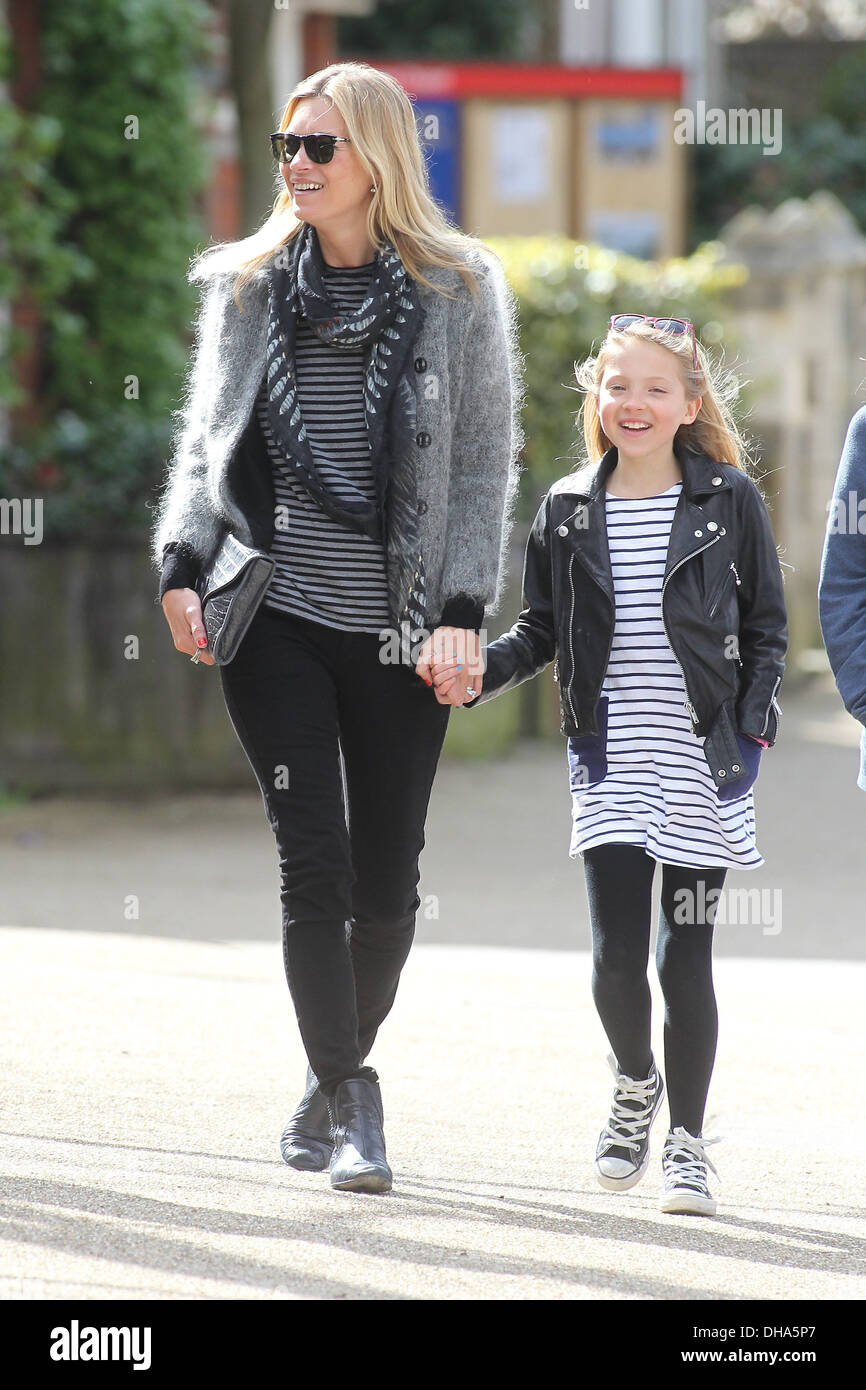 Kate Moss Lila Kate Moss with husband Jamie Hince and daughter Lila Grace out and about in Hampstead London England - 10.04.12 Stock Photo