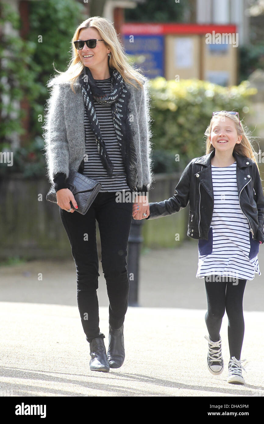 Kate Moss Lila Kate Moss with husband Jamie Hince and daughter Lila Grace out and about in Hampstead London England - 10.04.12 Stock Photo