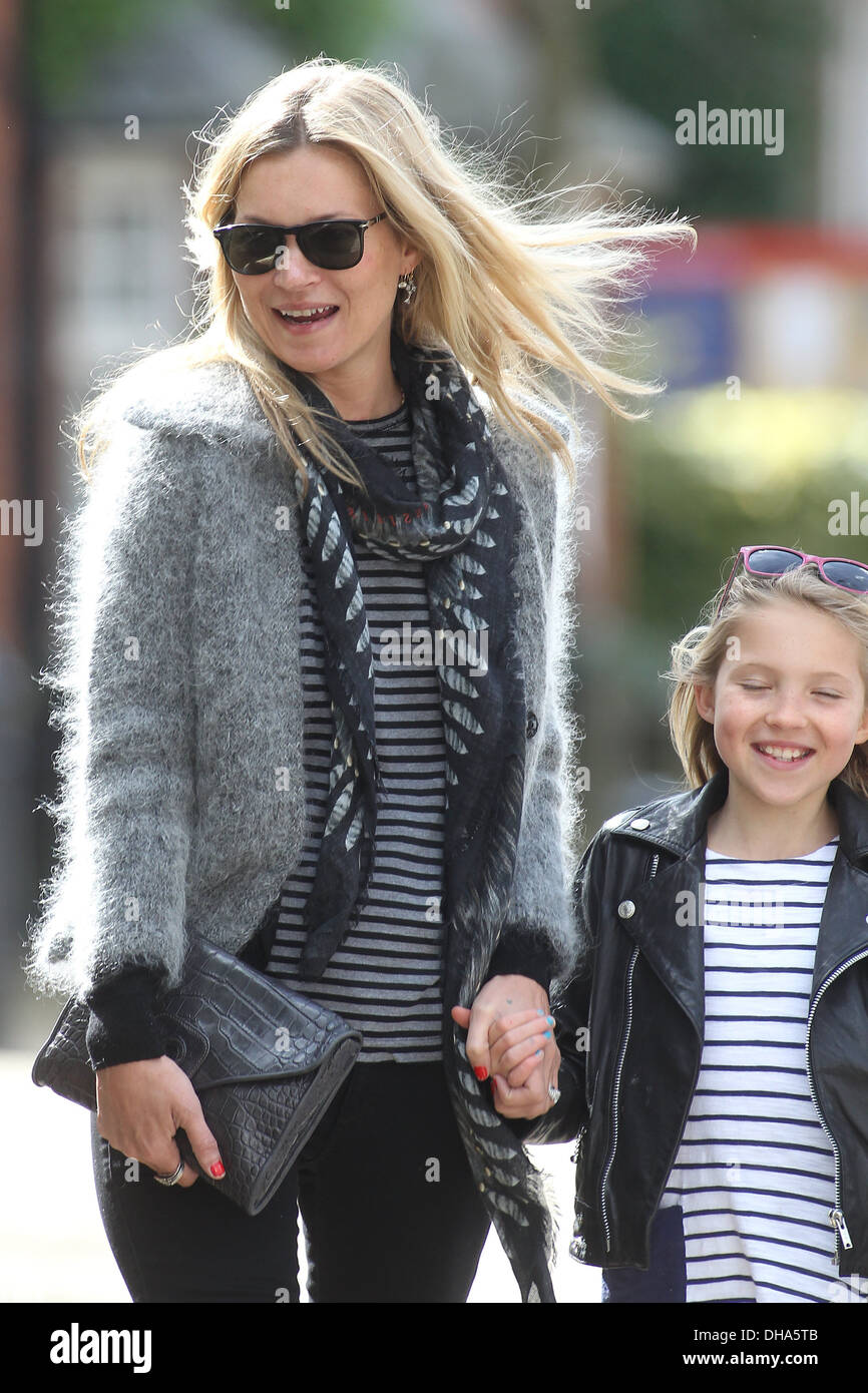 Kate Moss Lila Kate Moss with husband Jamie Hince and daughter Lila Grace out and about in Hampstead London England - 10.04.12 Stock Photo