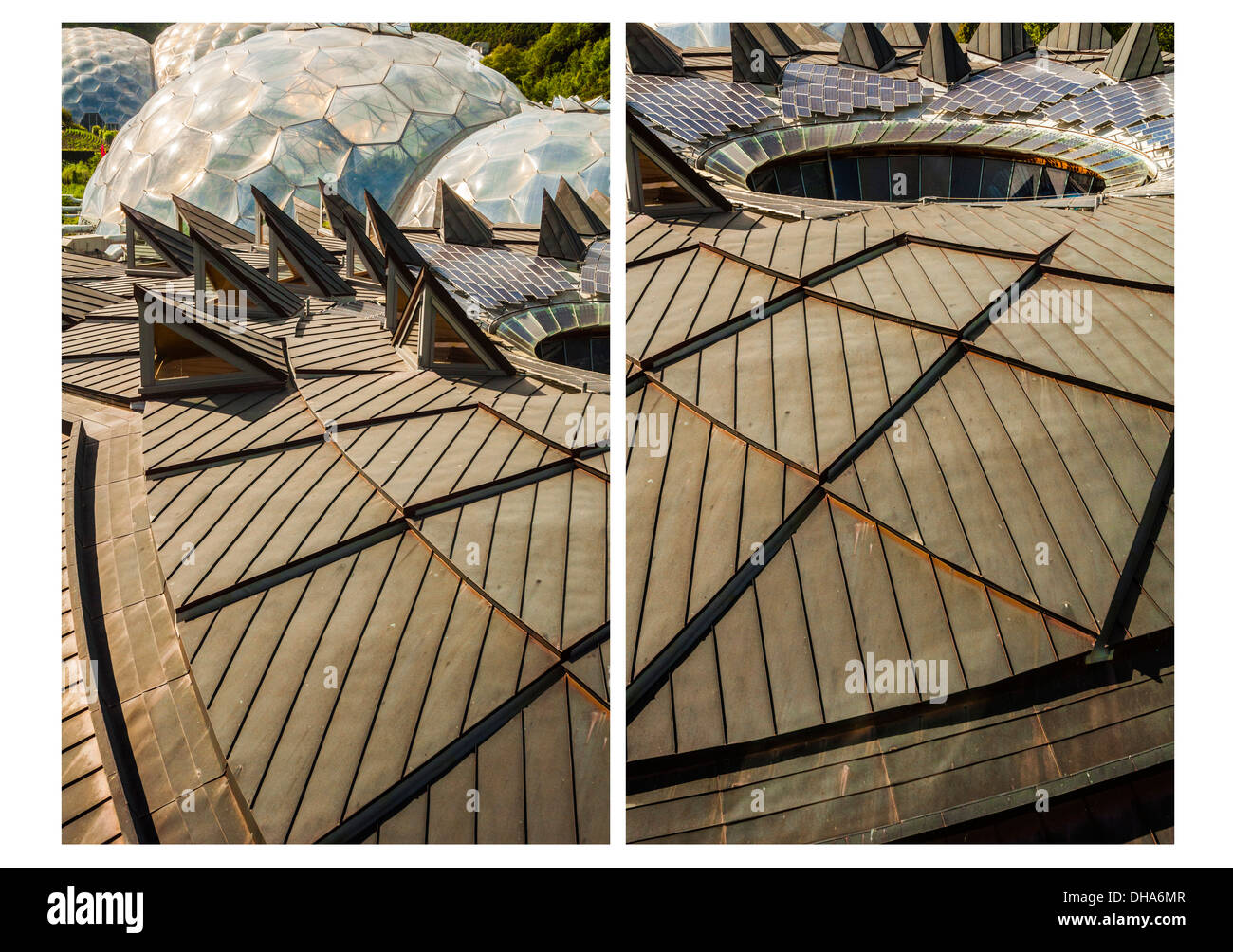 Diptych of The Core Building at the Eden Project, Cornwall. PHILLIP ROBERTS Stock Photo