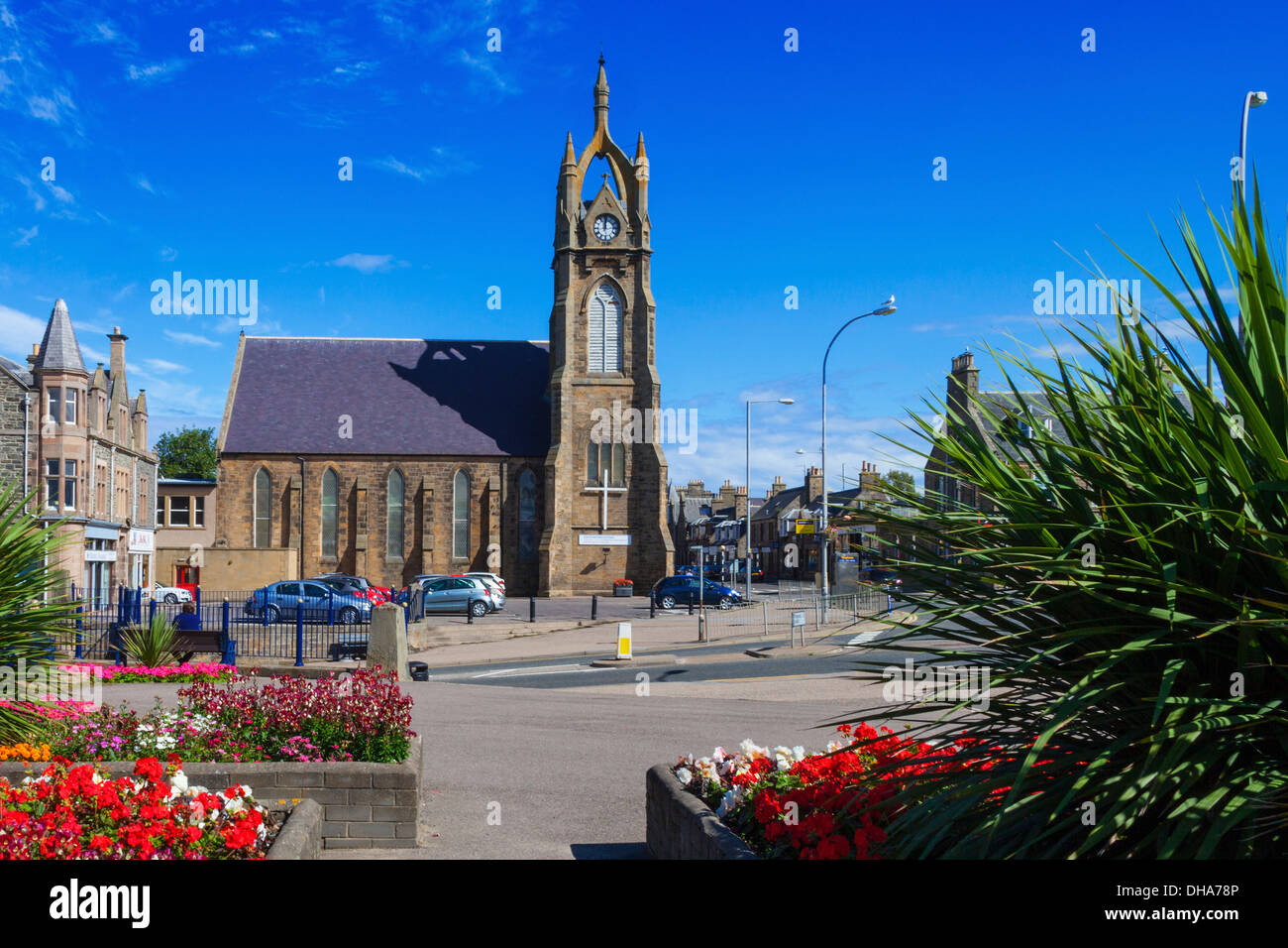 The North Church and Cluny Square, Buckie, Scotland Stock Photo