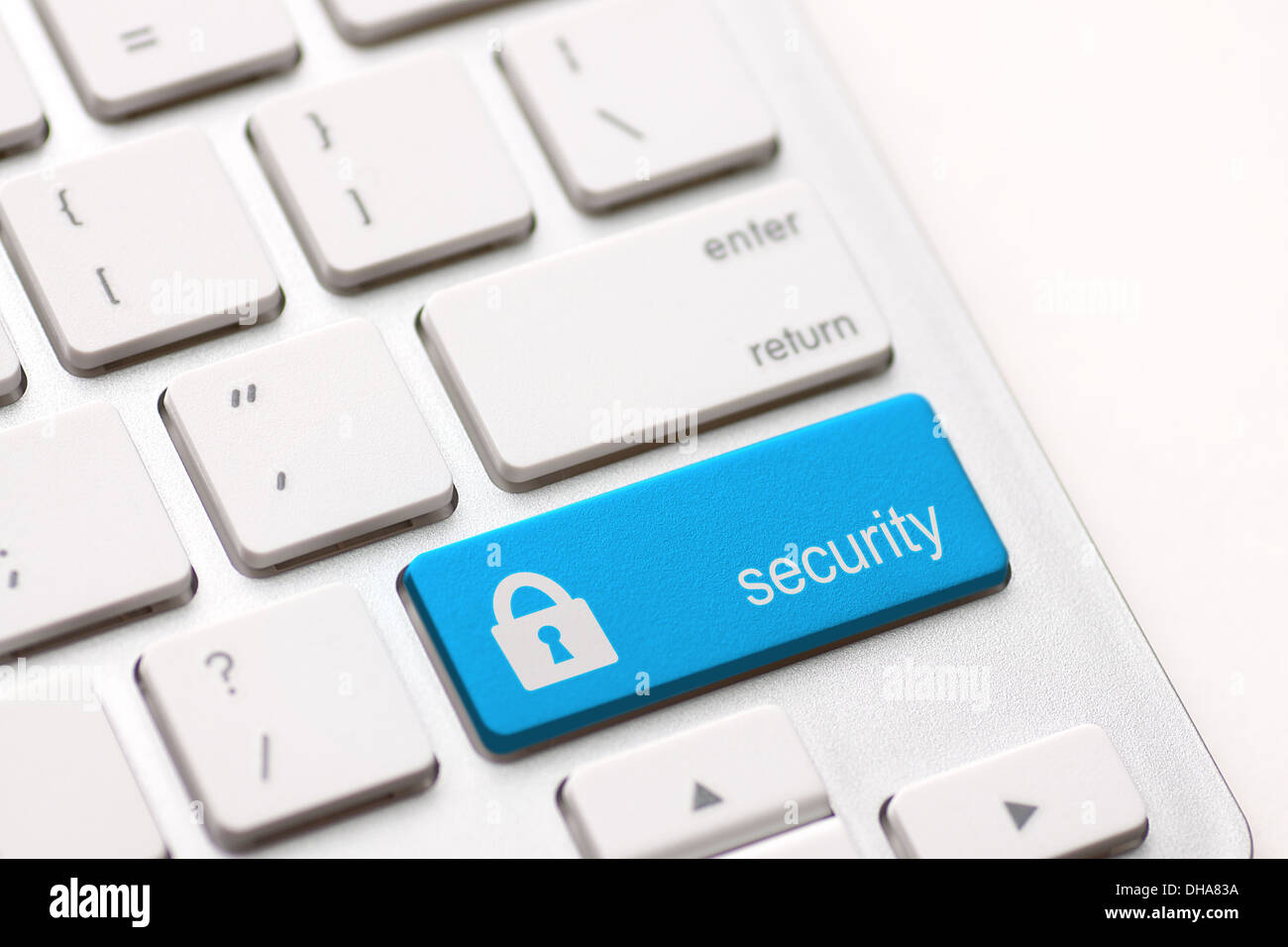 security button on the keyboard Stock Photo